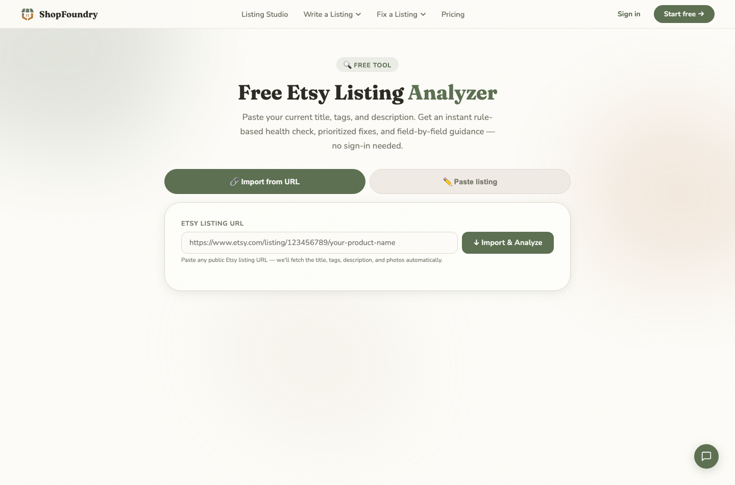 Listing analyzer with a fix list